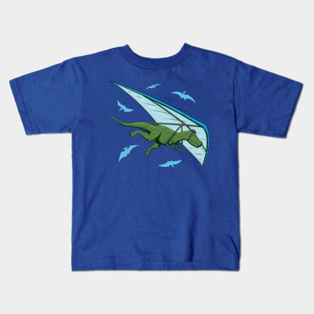 Dino-Soar Kids T-Shirt by smallsapling